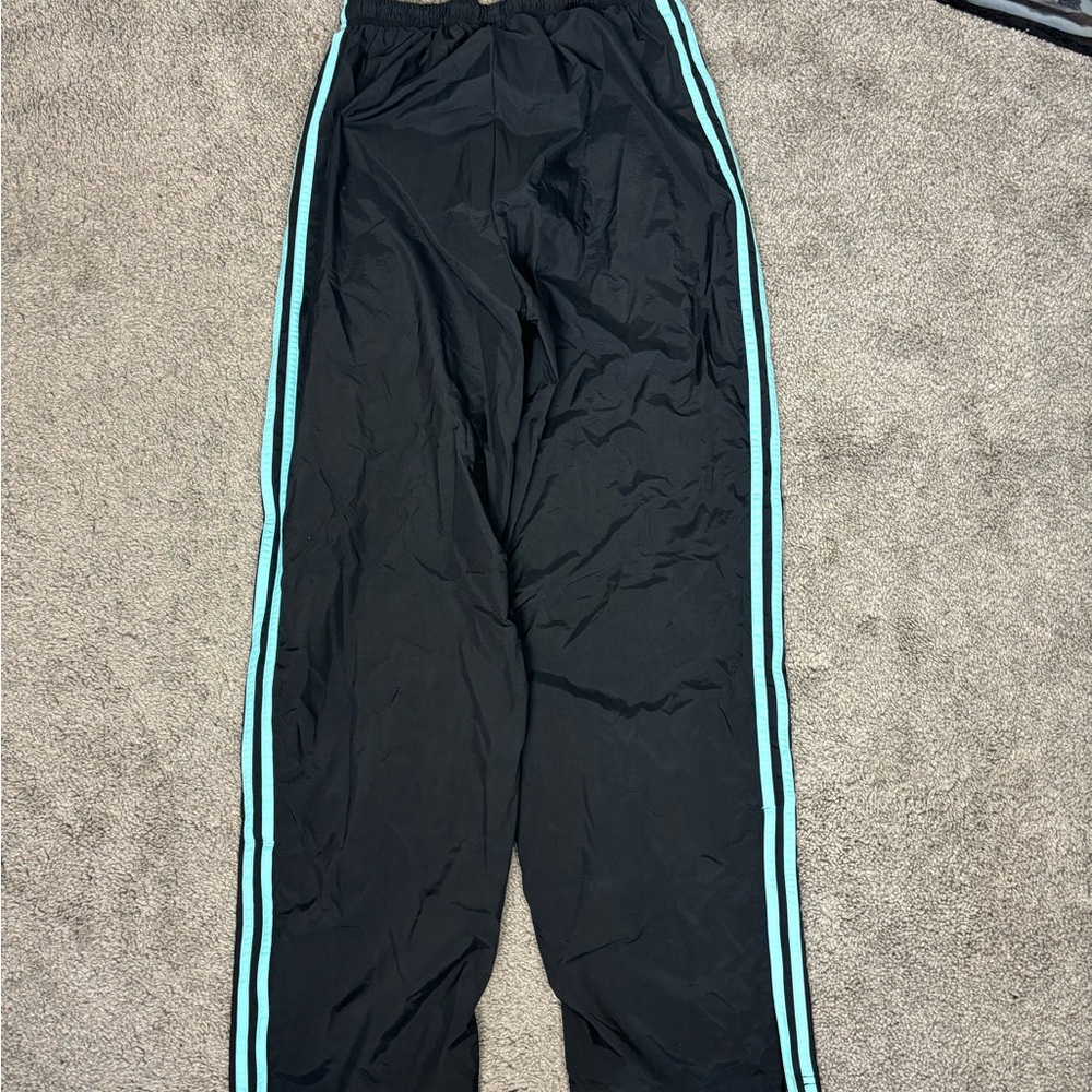 Y2k black with blue stripe lined‎ adidas track pants - Picture 5 of 10